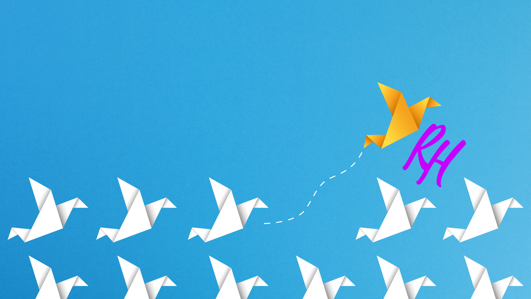 a yellow bird flying in the sky breaking away from pack