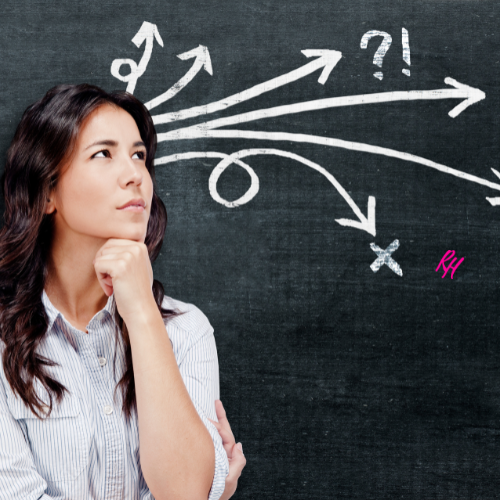 woman questioning her next move