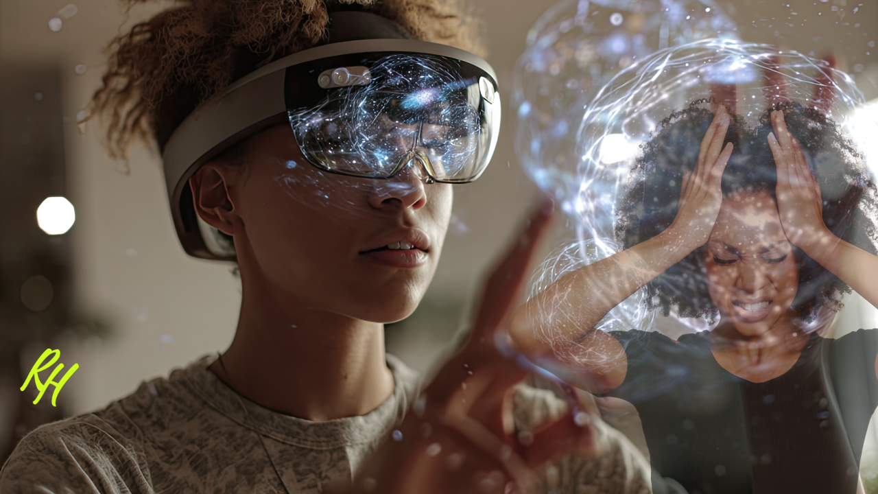 women using ai and looking stressed