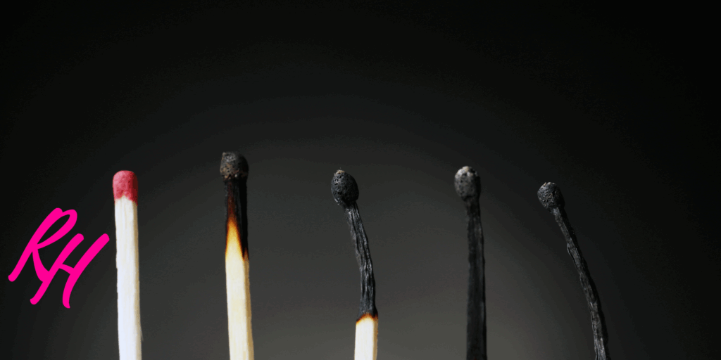 a row of matches with one burnt out