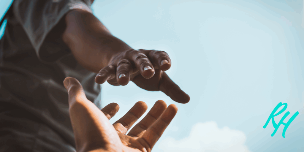hand reaching out to help