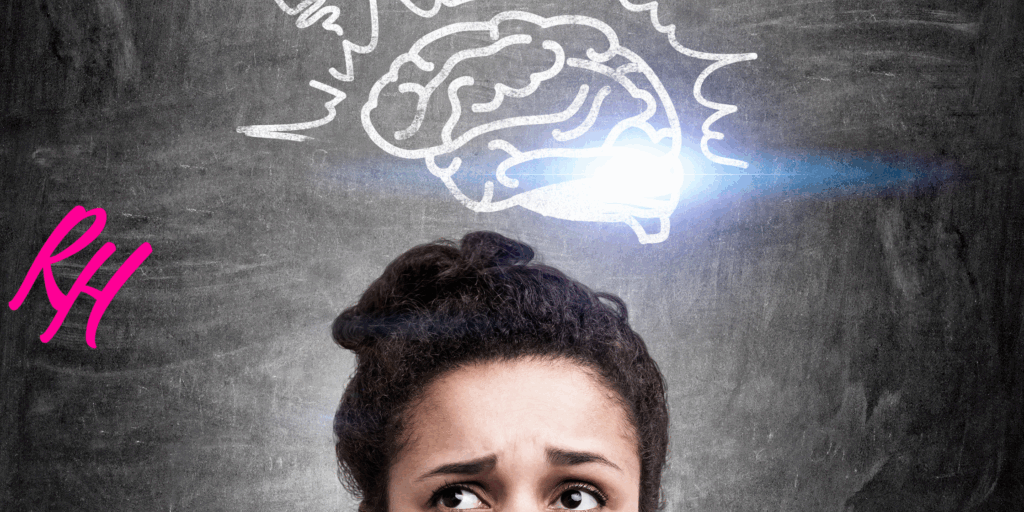 worried woman and brain